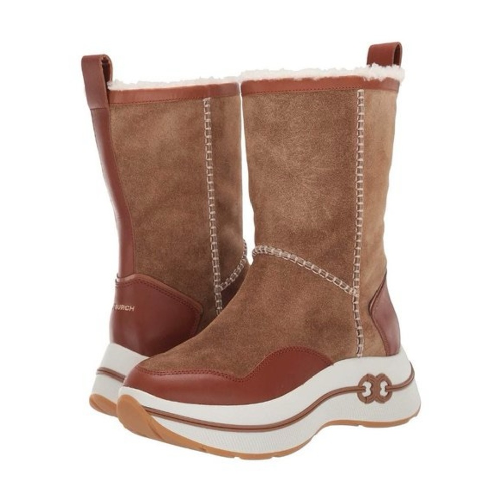 NIB Tory Burch Gemini Link Platform Shearling Boot